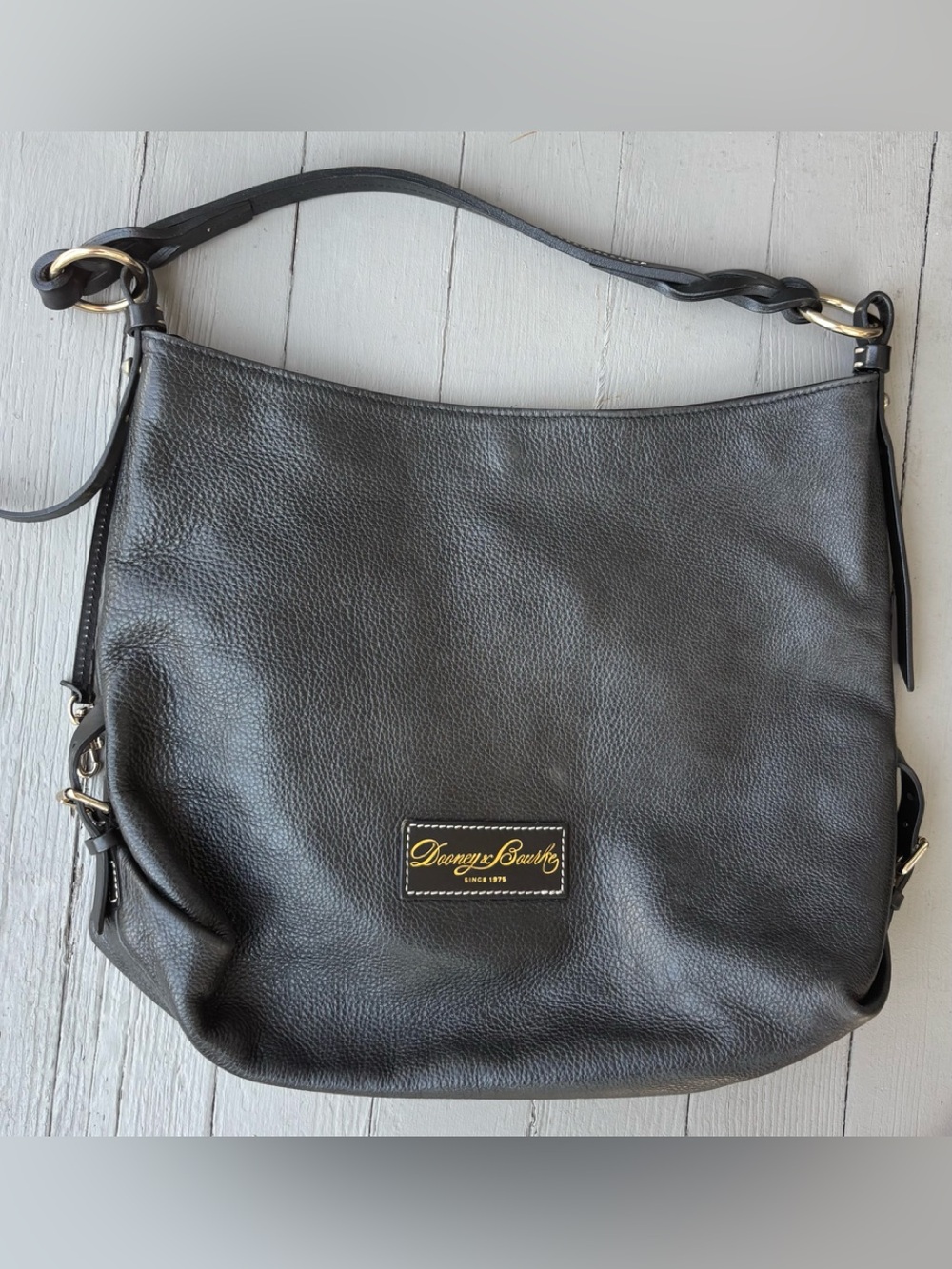 Dooney & Bourke Black Pebbled Leather Shoulder Bag